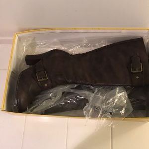 Brown heeled boots
